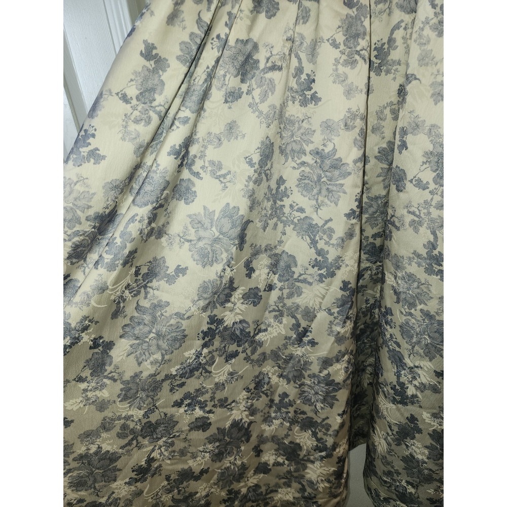 Mable Blue Floral Bustier Maxi Dress Ruffle Strap Smocked Back Pockets Large - Picture 5 of 10